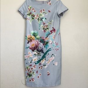 Baby blue silky dress with designs!